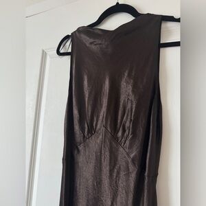 ZARA Espresso Sleeveless Gown - NWT